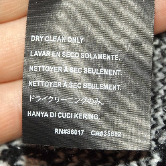 BEBE Cardigan Sweater, S, Geometric/Stripe, Open front, Asymmetric, Shawl collar - Picture 11 of 12